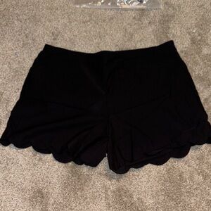Cato Black High Waist Scalloped Shorts